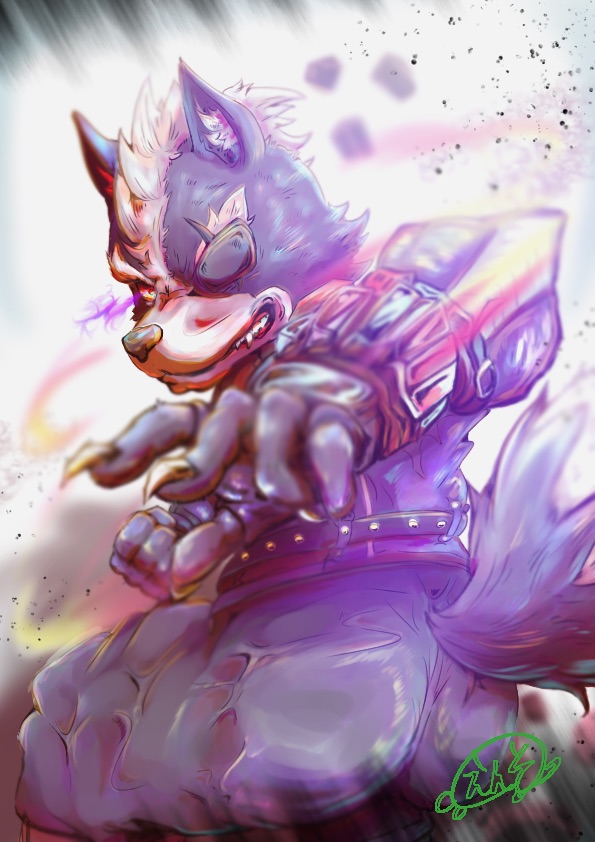 wolf o'donnell (super smash bros. and 1 more) drawn by enso_turtle