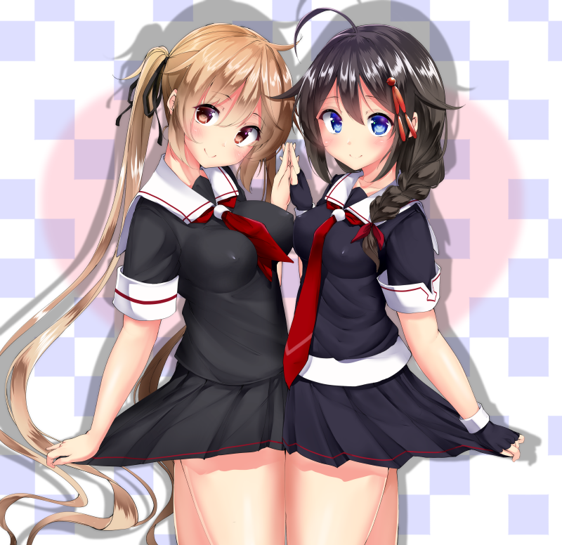 shigure, shigure kai ni, and murasame (kantai collection) drawn by mokufuu