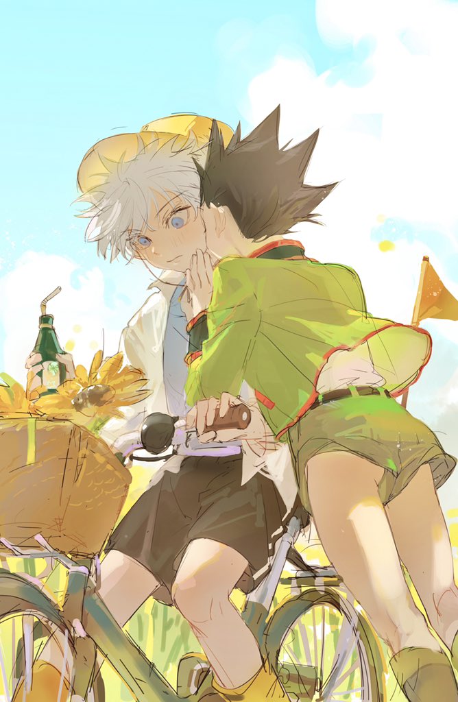 killua zoldyck and gon freecss (hunter x hunter) drawn by panni_xing