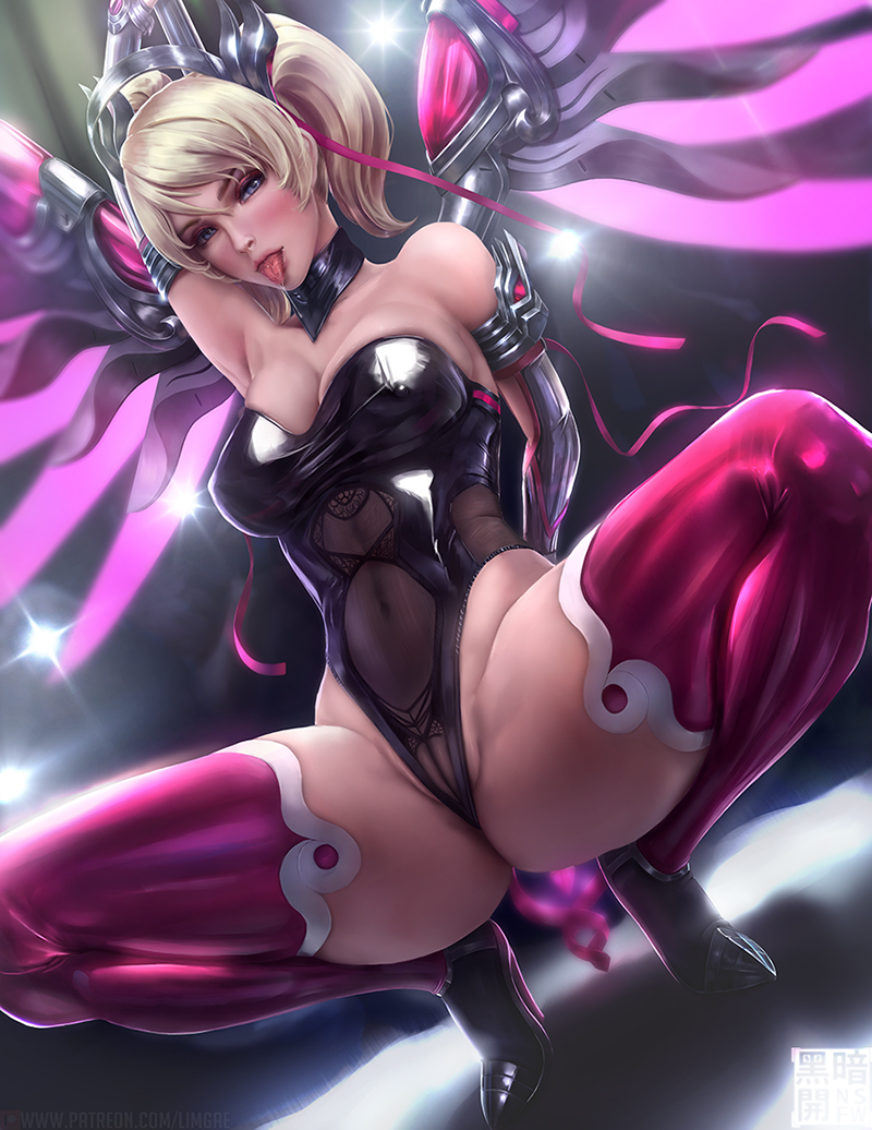mercy and pink mercy (overwatch and 1 more) drawn by limgae