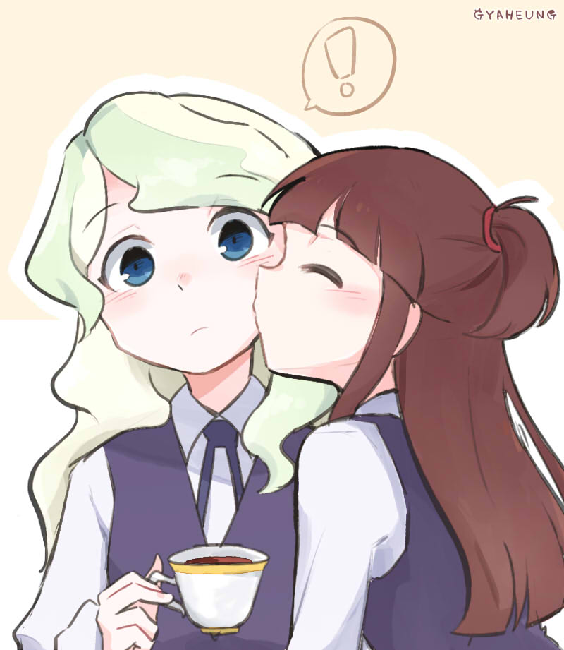 kagari atsuko and diana cavendish (little witch academia) drawn by gyaheung
