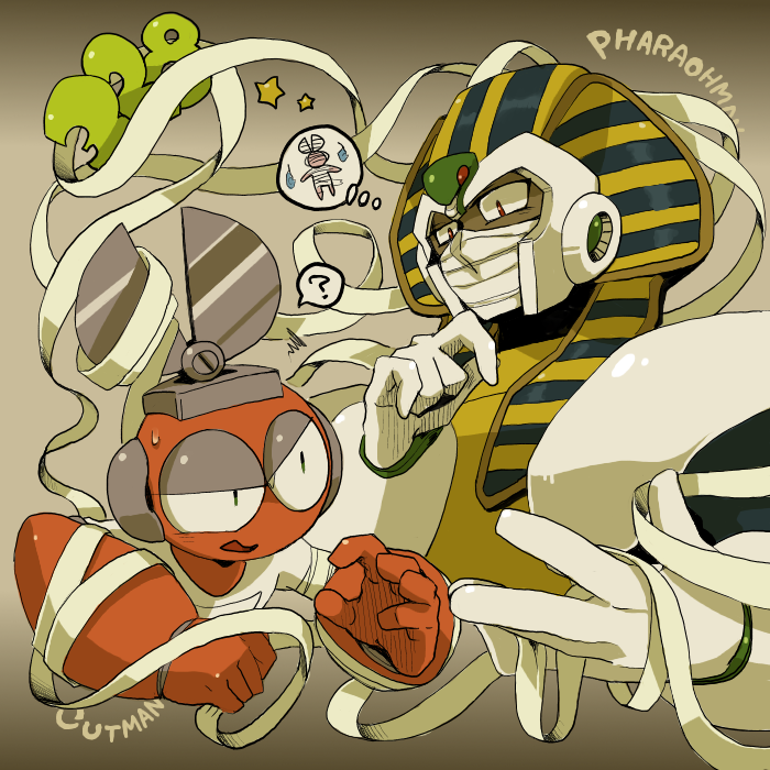 cut man and pharaoh man (mega man and 2 more) drawn by harvest88