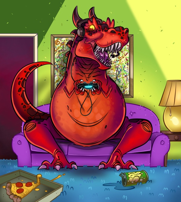 devil dinosaur (marvel and 2 more) drawn by mike_krahulik