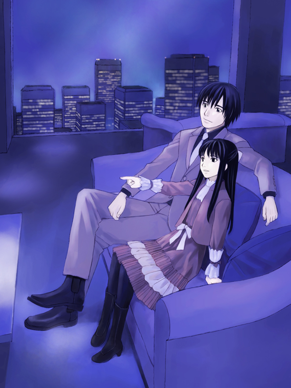 misaki minato and kuroe kurose (blood alone) drawn by takano_masayuki