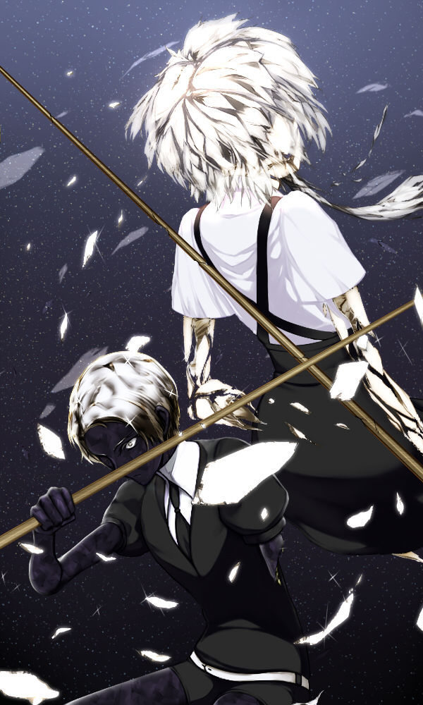 cairngorm and ghost quartz (houseki no kuni) drawn by tetoro_(oltolos2)