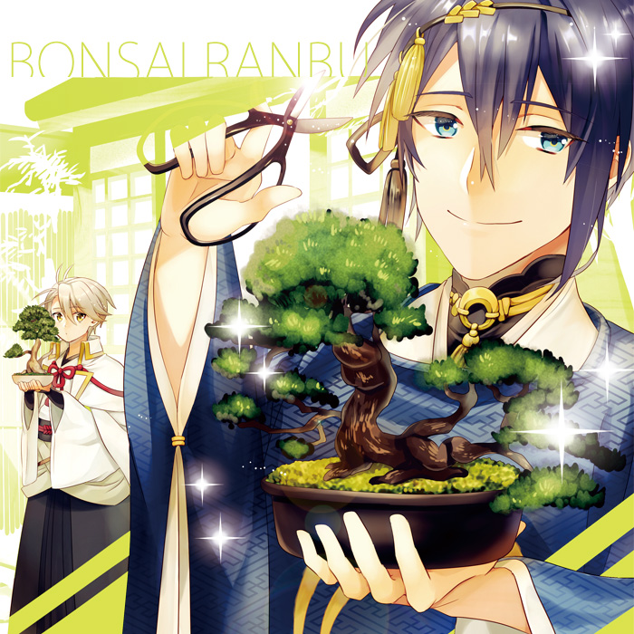mikazuki munechika and saniwa (touken ranbu and 1 more) drawn by houhou_(black_lack)