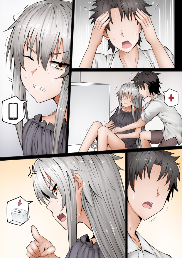 fujimaru ritsuka and jeanne d'arc alter (fate and 1 more) drawn by ginhaha