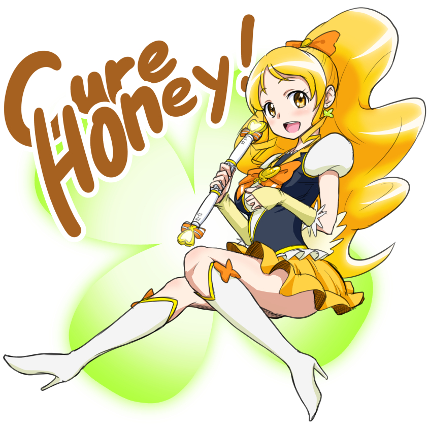 oomori yuuko and cure honey (precure and 1 more) drawn by hone_(koppun)