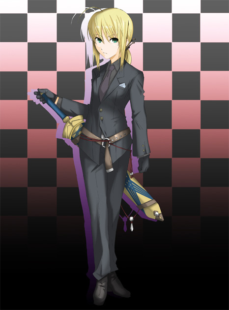 artoria pendragon and saber (fate and 1 more) drawn by tsukiyo_rei