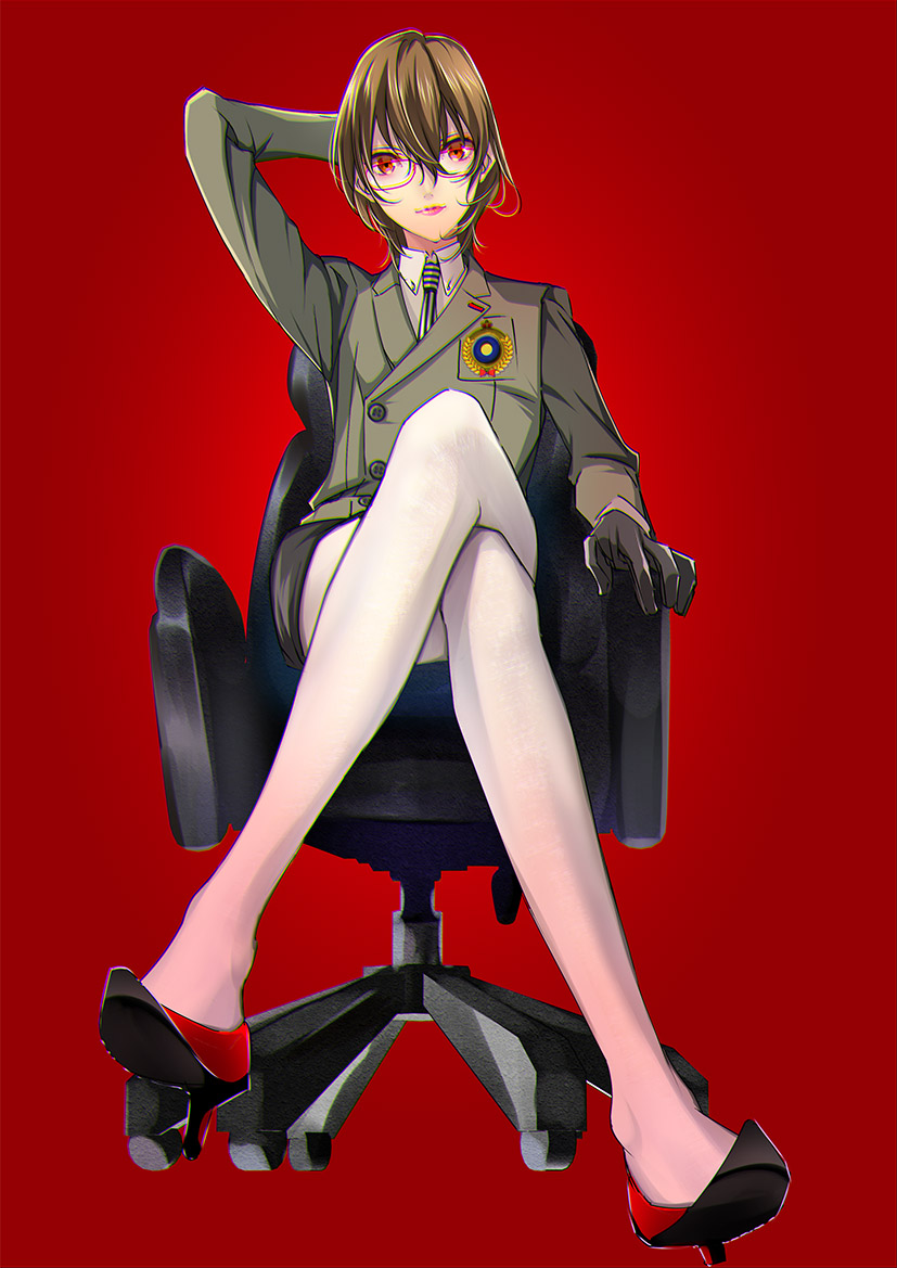 akechi gorou (persona and 1 more) drawn by mitsuha_(bless_blessing)