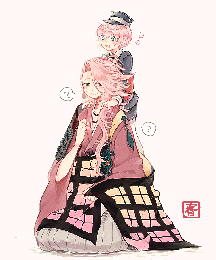 akita toushirou and souza samonji (touken ranbu) drawn by kurosuke_(hipparu)