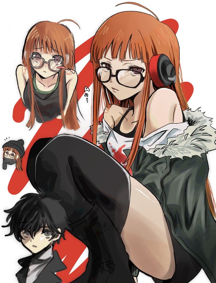 amamiya ren and sakura futaba (persona and 1 more) drawn by ikemen'na_ore-shi