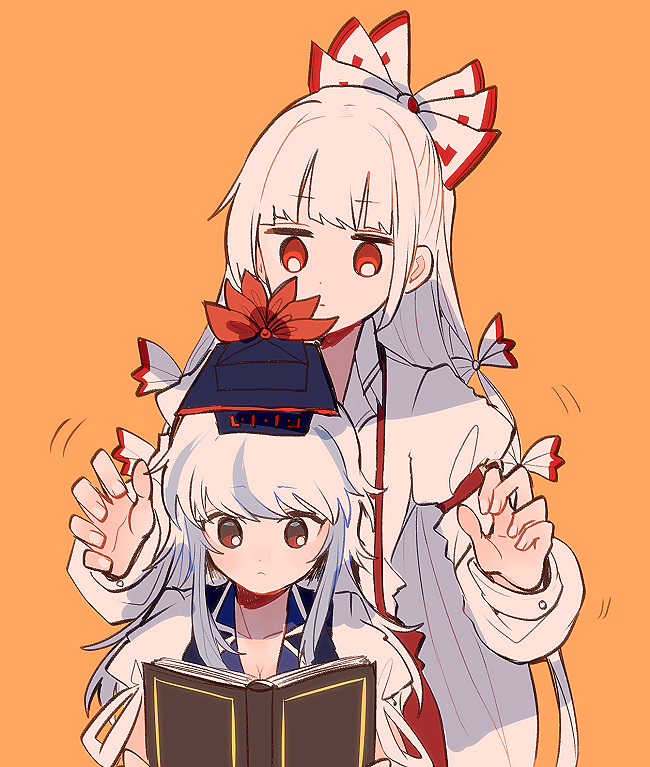 fujiwara no mokou and kamishirasawa keine (touhou) drawn by itomugi-kun