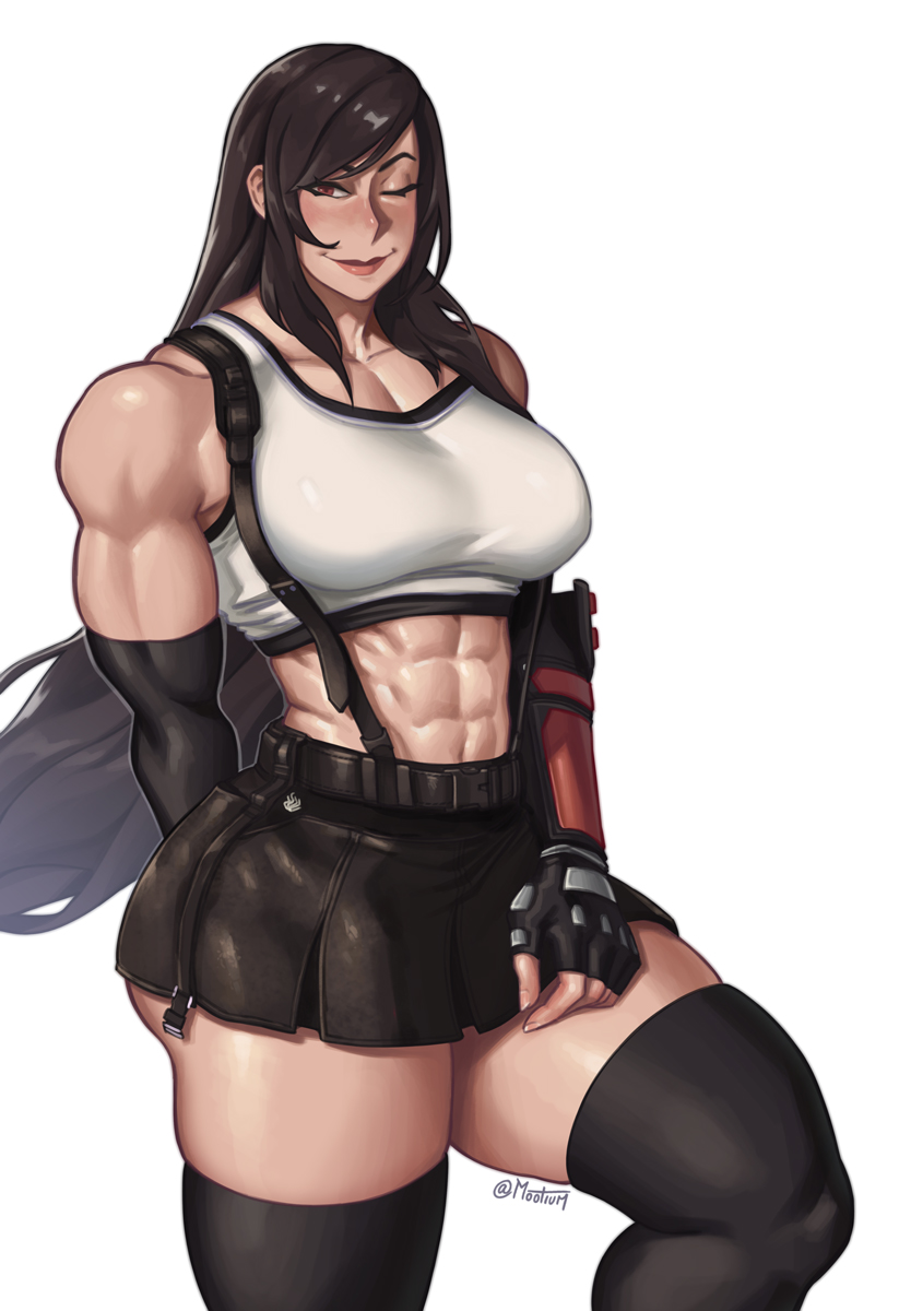 tifa lockhart (final fantasy and 2 more) drawn by mootium