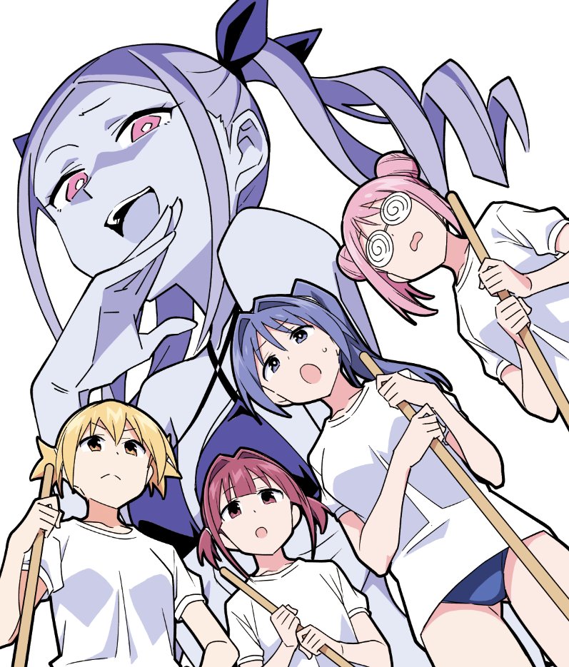 oohara kotone, ninomiya suzu, kanda chiaki, hiratsuka nonoka, and francesca joushima (atsumare! fushigi kenkyuubu) drawn by anbe_masahiro