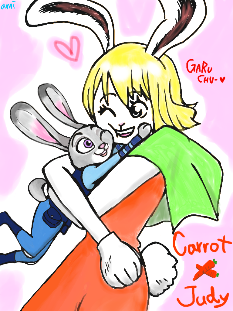 carrot and judy hopps (one piece and 1 more) drawn by amidayo