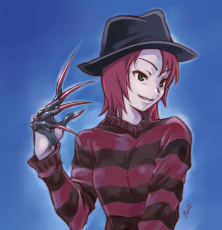 yuuki nao and freddy krueger (my-hime and 1 more) drawn by maruto!