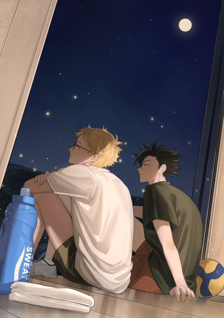 kuroo tetsurou and tsukishima kei (haikyuu!!) drawn by eco6716
