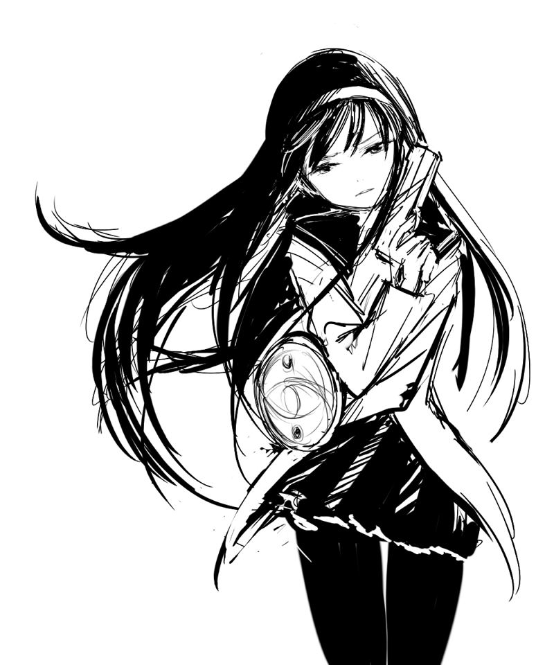 akemi homura (mahou shoujo madoka magica) drawn by mokku_(mocmock)