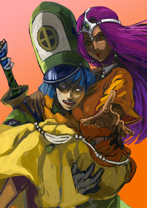 minea and clift (dragon quest and 1 more) drawn by ki-ei