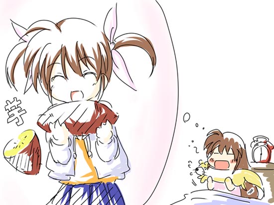 takamachi nanoha and yuuno scrya (lyrical nanoha and 2 more) drawn by boshinote
