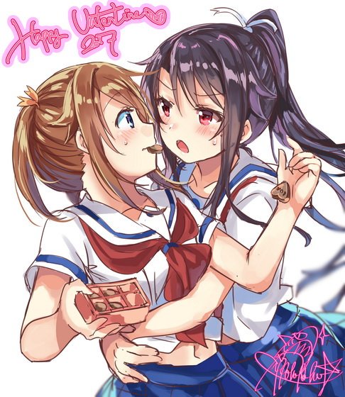 misaki akeno and munetani mashiro (high school fleet) drawn by gleision_adain