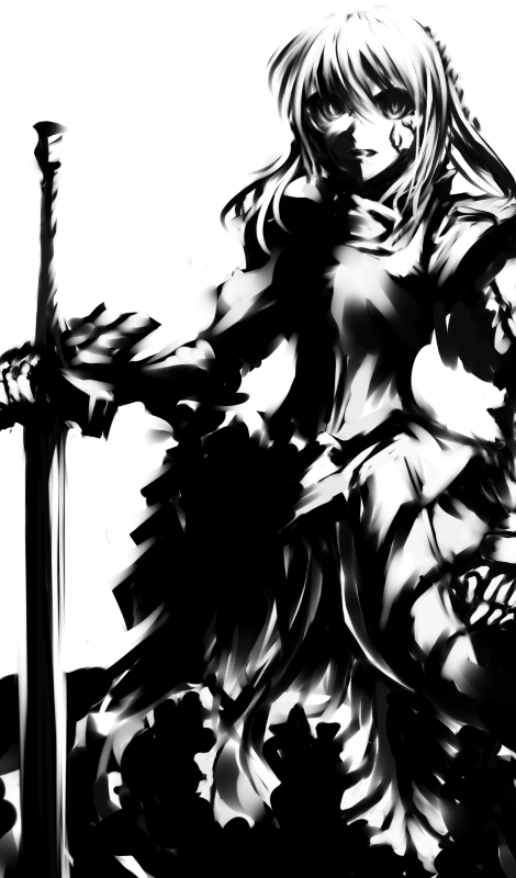 artoria pendragon and saber alter (fate and 2 more) drawn by mohomen