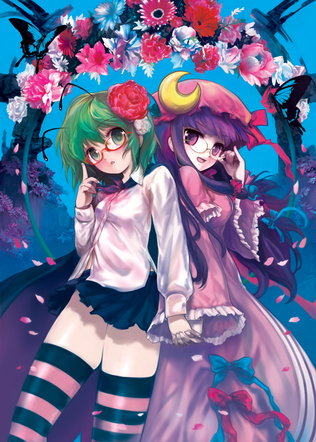 patchouli knowledge and wriggle nightbug (touhou) drawn by itolife