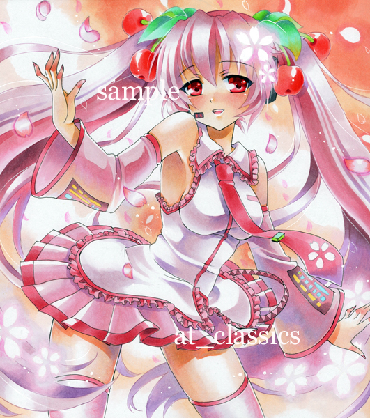 hatsune miku and sakura miku (vocaloid) drawn by at_classics
