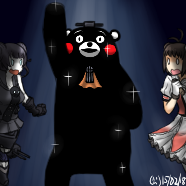 naka, kumano, light cruiser oni, and kumamon (kantai collection and 2 more) drawn by hamu_koutarou