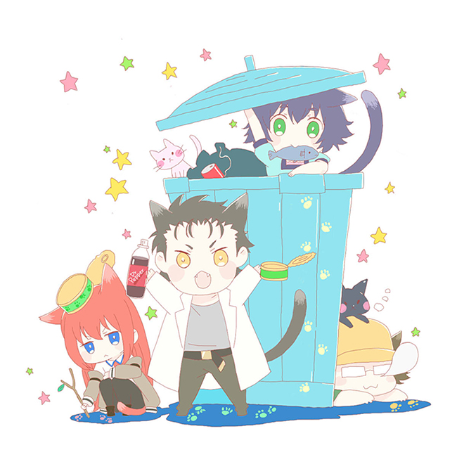 makise kurisu and okabe rintarou (steins;gate) drawn by huwahuwa_youmou