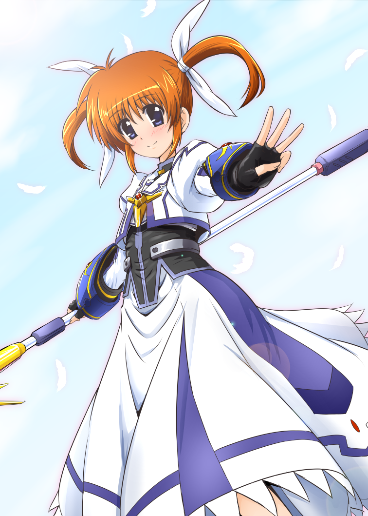 takamachi nanoha and raising heart (lyrical nanoha and 4 more) drawn by diesel-turbo