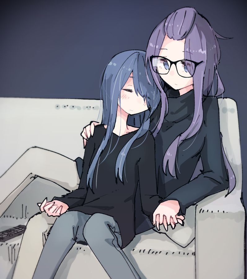 shima rin and kagamihara sakura (yurucamp) drawn by shiroshi_(denpa_eshidan)