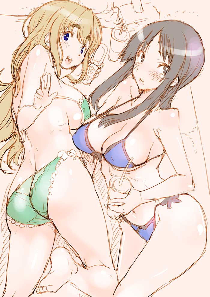 akiyama mio and kotobuki tsumugi (k-on!) drawn by shinama