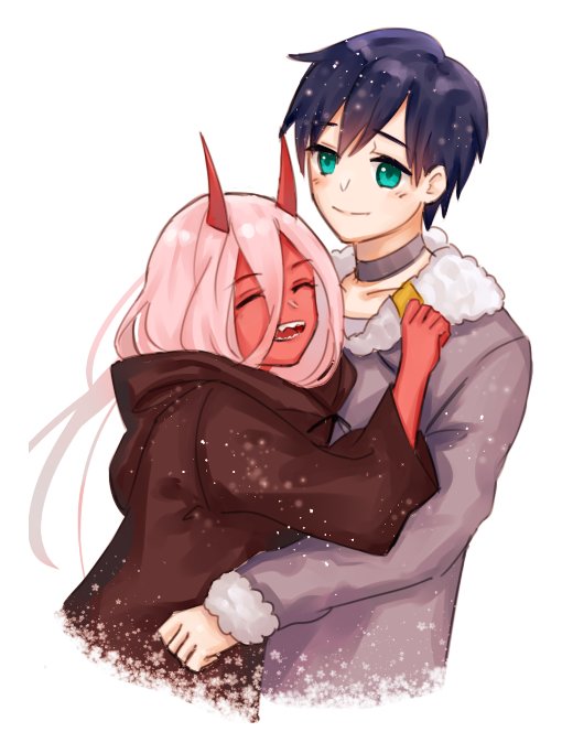 zero two and hiro (darling in the franxx) drawn by victor118