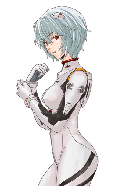 ayanami rei (neon genesis evangelion) drawn by coelacanth_(gyotaku)