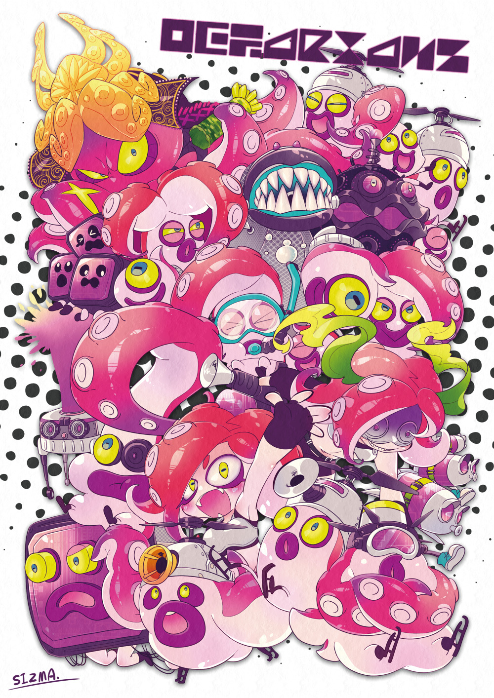 Takozonesu Octotrooper Dj Octavio Octoball Octopod And 4 More Splatoon And 1 More Drawn By Sizma Danbooru