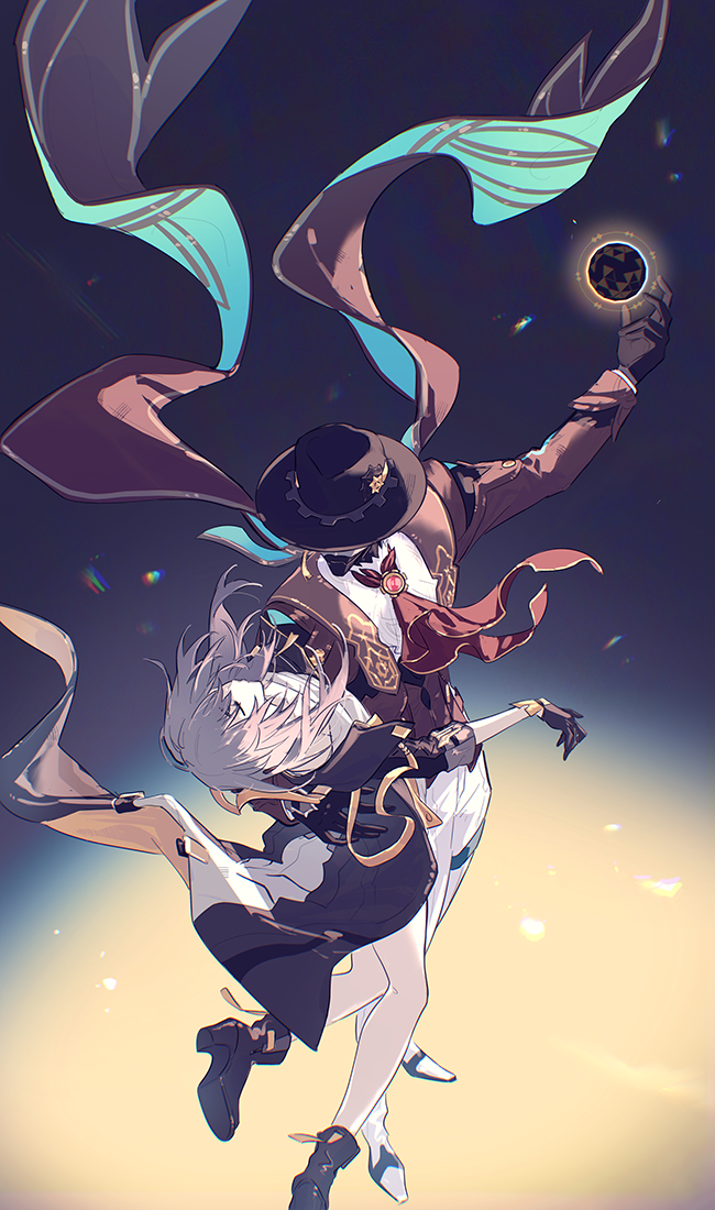 trailblazer, stelle, and screwllum (honkai and 1 more) drawn by mao_(expuella)