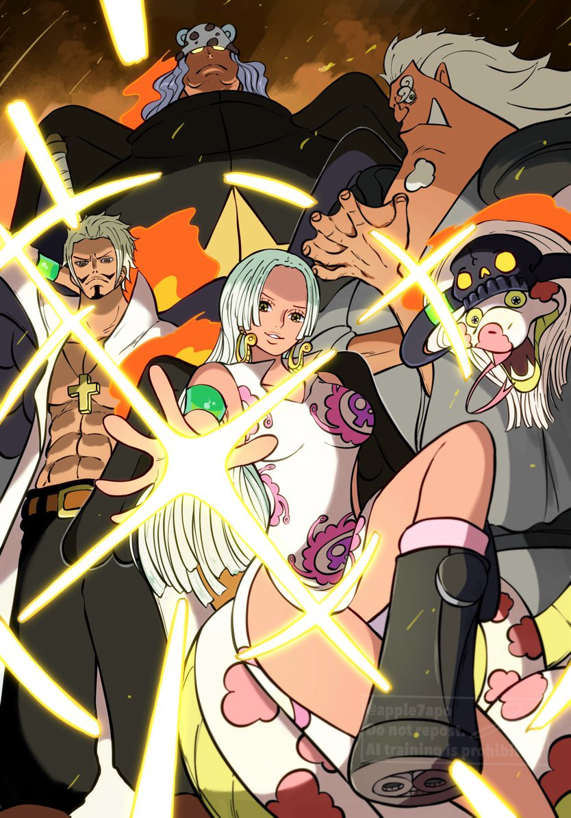 s-snake, s-hawk, s-shark, and s-bear (one piece) drawn by apple7apo