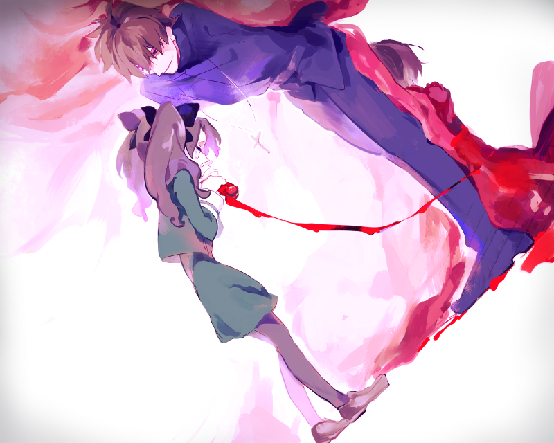 tohsaka rin, kotomine kirei, and tohsaka tokiomi (fate and 1 more) drawn by mapi