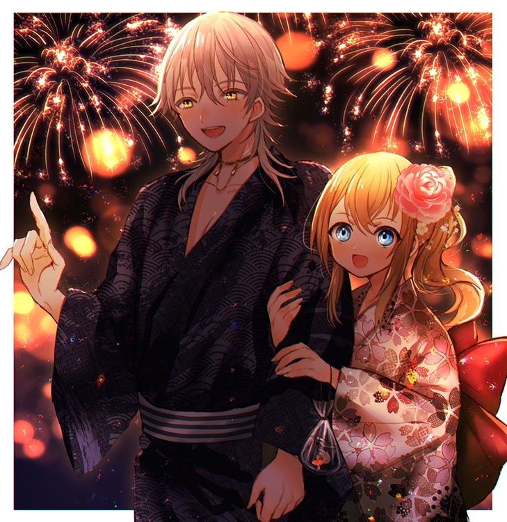 tsurumaru kuninaga and midare toushirou (touken ranbu) drawn by abandon_ranka
