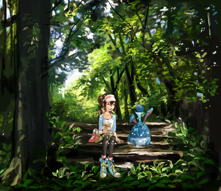 rosa and azumarill (pokemon and 1 more) drawn by kuensan124