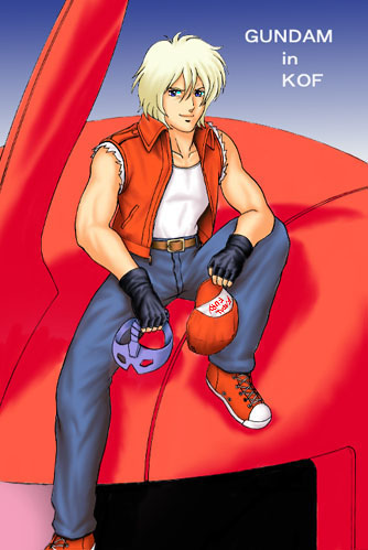 char aznable and terry bogard (gundam and 4 more)