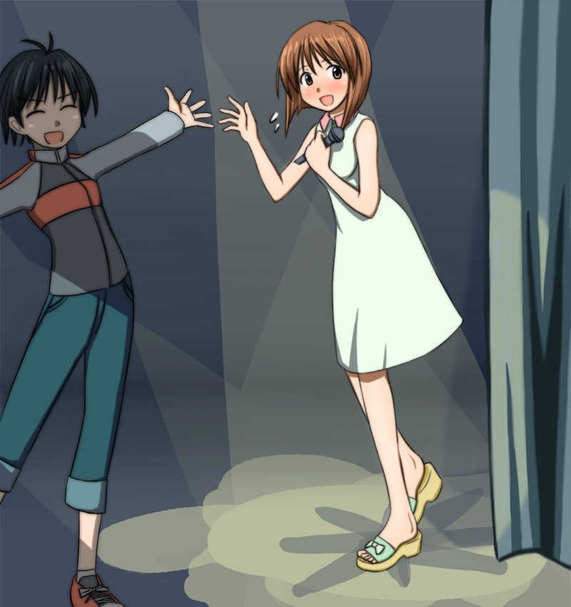 kikuchi makoto and hagiwara yukiho (idolmaster and 1 more) drawn by baakurou