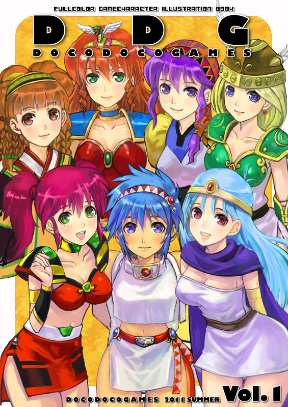 sage, valkyrie, luna noah, aisha, annet myer, and 2 more (dragon quest and 10 more) drawn by docoi