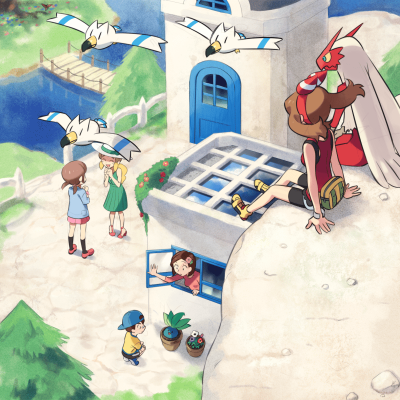 may, wingull, blaziken, oddish, lass, and 3 more (pokemon and 1 more) drawn by ucchii