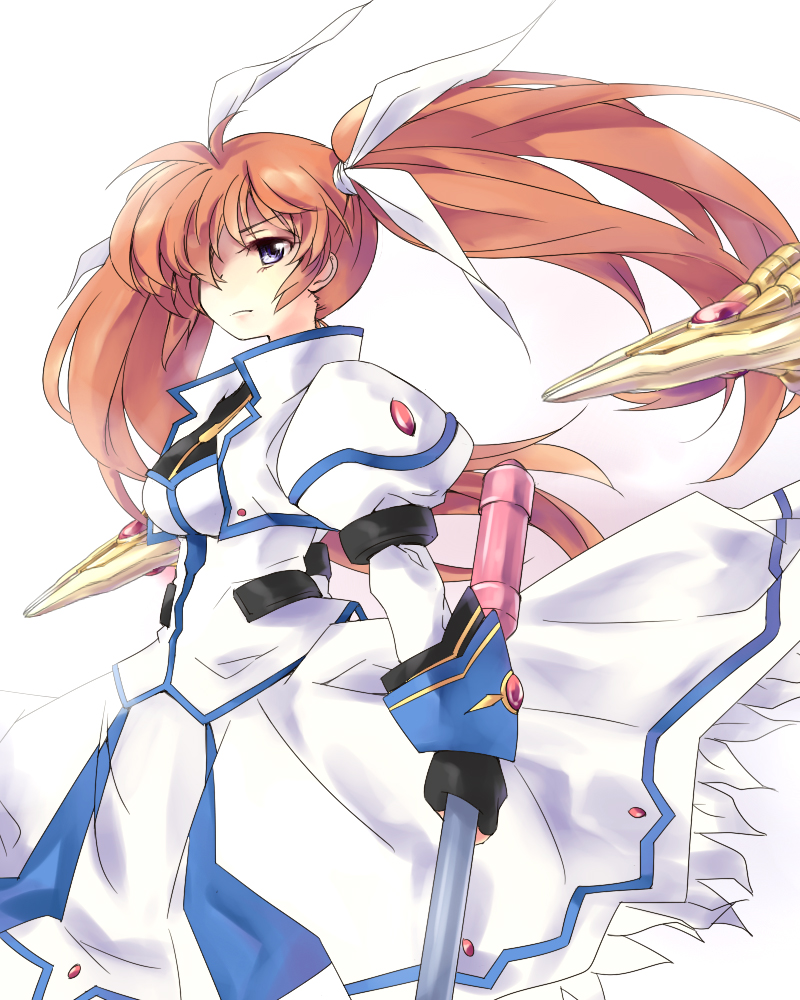 takamachi nanoha and raising heart (lyrical nanoha and 2 more) drawn by nishigyou_teraa