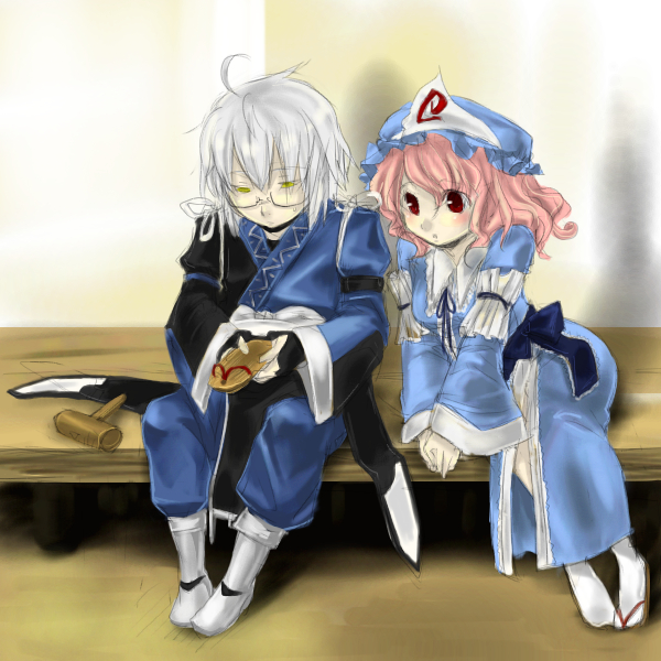 saigyouji yuyuko and morichika rinnosuke (touhou) drawn by ono_mochiko