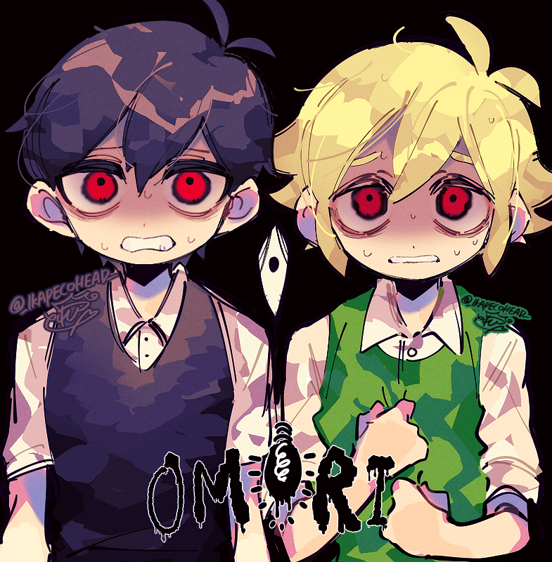 sunny, basil, and something (omori) drawn by repikinoko