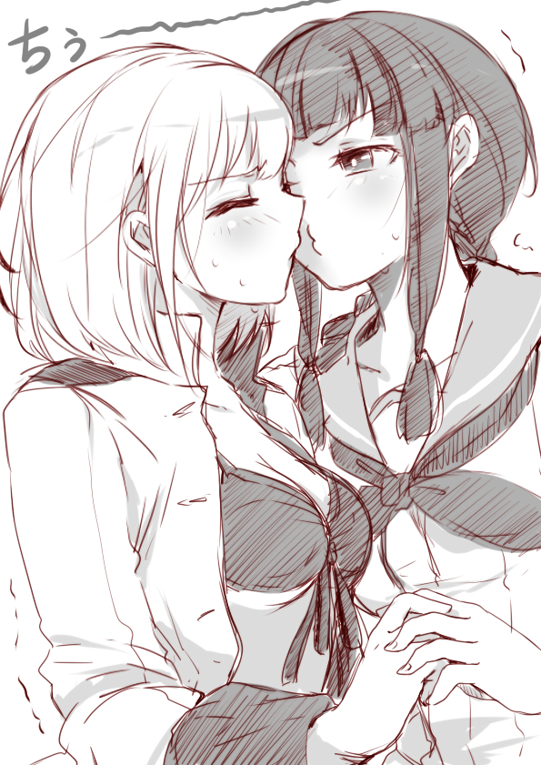kitakami, female admiral, and narumi tsuyu (kantai collection) drawn by mataichi_mataro